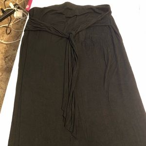 Black tie maxi skirt